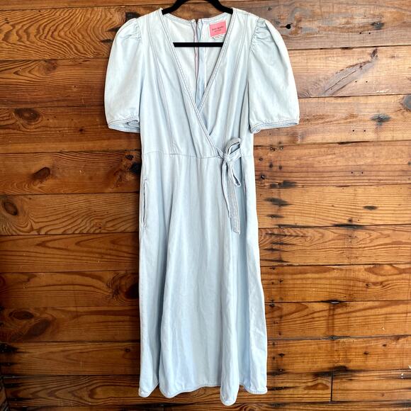 Kate Spade Light Denim Faux Wrap Dress size 10 - Picture 1 of 7
